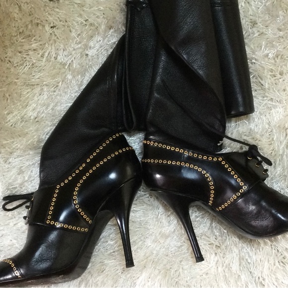 Sergio Rossi (Vero Cuoio) Over the Knee Leather Boots - Picture 7 of 13